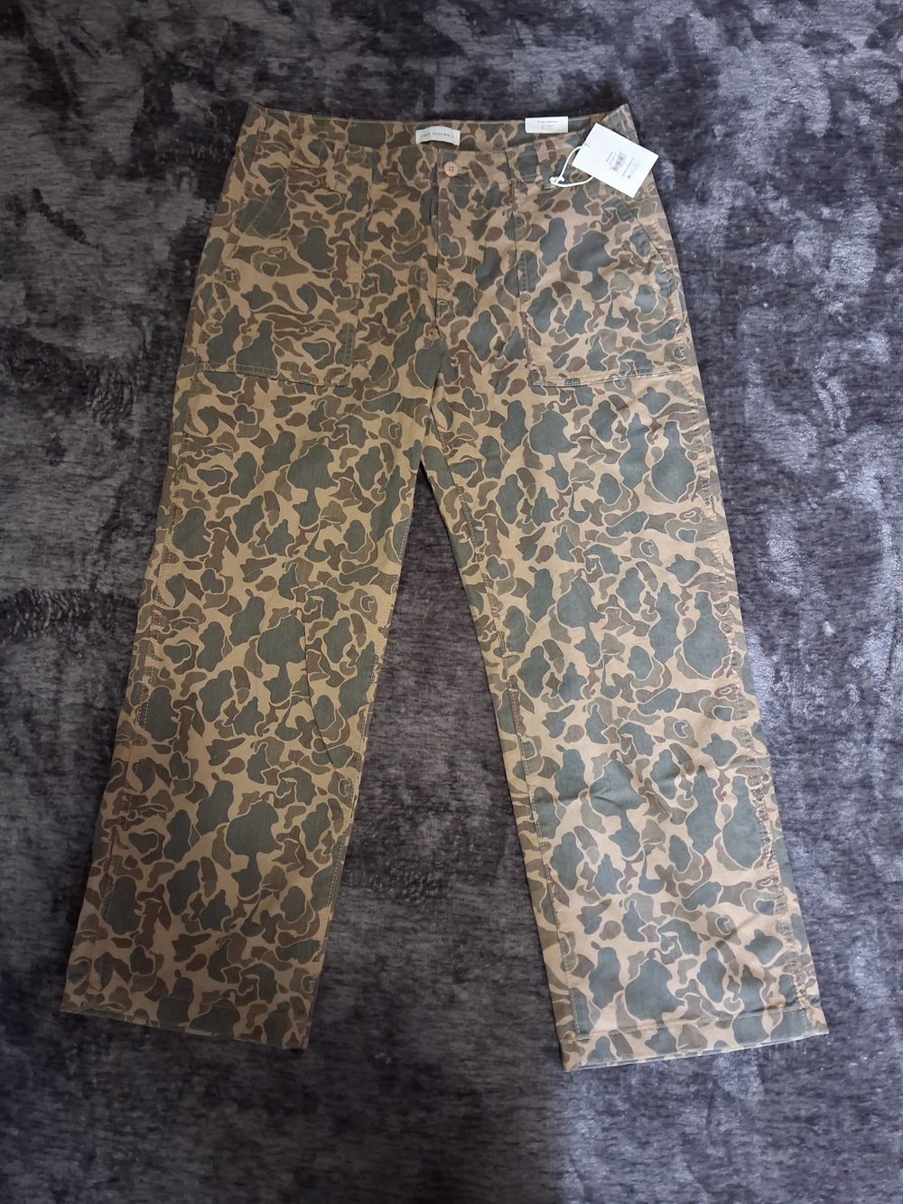 NWT Free Assembly Men's Camo Straight Leg Pants Men Size 36x30  Brown/Green